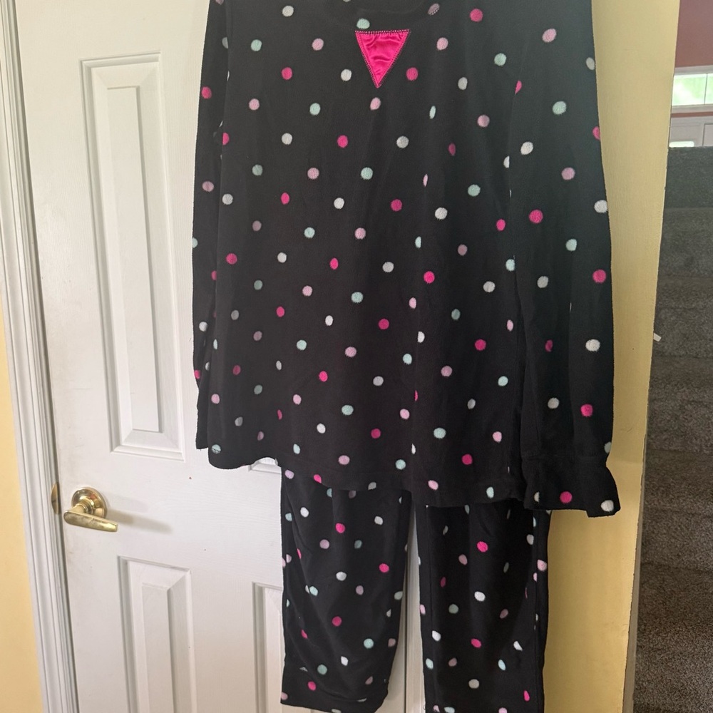 Secret Treasures Black Pajama‎ Set with Colorful Dots